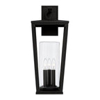 Capital Lighting 948131BK Black 9.25''w X 23.75''h 3-light Outdoor Wall Lantern In Black With Clear Glass Cylinder Image 3