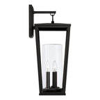 Capital Lighting 948131BK Black 9.25''w X 23.75''h 3-light Outdoor Wall Lantern In Black With Clear Glass Cylinder Image 2