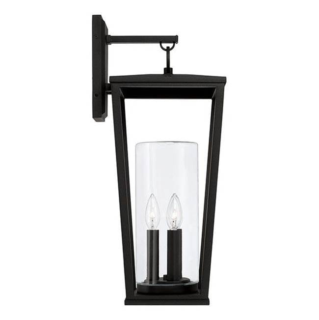 Capital Lighting 948131BK Black 9.25''w X 23.75''h 3-light Outdoor Wall Lantern In Black With Clear Glass Cylinder Image 2