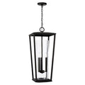 Capital Lighting 948132BK Black 12.25''w X 30''h 3-light Outdoor Hanging Lantern In Black With Clear Glass Cylinder Image 1