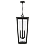 Capital Lighting 948132BK Black 12.25''w X 30''h 3-light Outdoor Hanging Lantern In Black With Clear Glass Cylinder Image 2