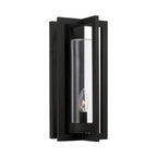Capital Lighting 948211BK Black 7''w X 15''h 1-light Outdoor Wall Lantern In Black With Clear Glass Cylinder Image 1