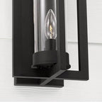 Capital Lighting Kent 7''w X 15''h 1-light Outdoor Wall Lantern In Black With Clear Glass Cylinder