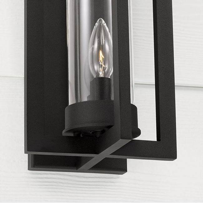 Capital Lighting Kent 7''w X 15''h 1-light Outdoor Wall Lantern In Black With Clear Glass Cylinder