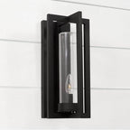 Capital Lighting 948211BK Black 7''w X 15''h 1-light Outdoor Wall Lantern In Black With Clear Glass Cylinder Image 4