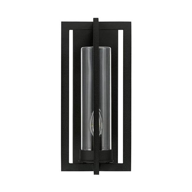 Capital Lighting 948211BK Black 7''w X 15''h 1-light Outdoor Wall Lantern In Black With Clear Glass Cylinder Image 3