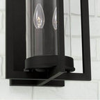Capital Lighting Kent 9.5''w X 20''h 2-light Outdoor Wall Lantern In Black With Clear Glass Cylinder