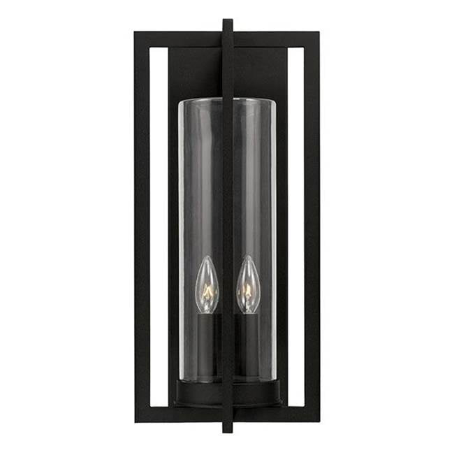 Capital Lighting 948221BK Black 9.5''w X 20''h 2-light Outdoor Wall Lantern In Black With Clear Glass Cylinder Image 3