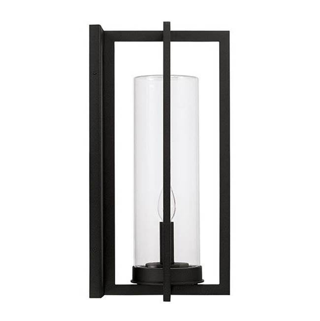 Capital Lighting 948221BK Black 9.5''w X 20''h 2-light Outdoor Wall Lantern In Black With Clear Glass Cylinder Image 2