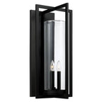 Capital Lighting 948231BK Black 12''w X 25''h 3-light Outdoor Wall Lantern In Black With Clear Glass Cylinder Image 1
