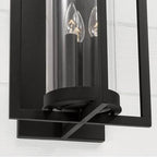 Capital Lighting Kent 12''w X 25''h 3-light Outdoor Wall Lantern In Black With Clear Glass Cylinder