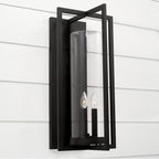 Capital Lighting 948231BK Black 12''w X 25''h 3-light Outdoor Wall Lantern In Black With Clear Glass Cylinder Image 4