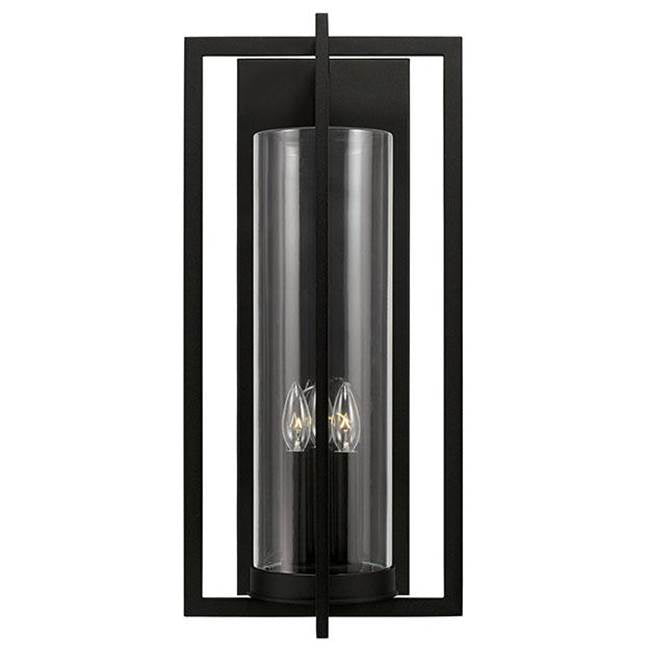 Capital Lighting 948231BK Black 12''w X 25''h 3-light Outdoor Wall Lantern In Black With Clear Glass Cylinder Image 3