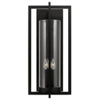 Capital Lighting 948231BK Black 12''w X 25''h 3-light Outdoor Wall Lantern In Black With Clear Glass Cylinder Image 3
