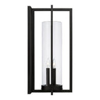 Capital Lighting 948231BK Black 12''w X 25''h 3-light Outdoor Wall Lantern In Black With Clear Glass Cylinder Image 2
