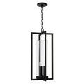 Capital Lighting 948232BK Black 12''w X 27.25''h 3-light Outdoor Hanging Lantern In Black With Clear Glass Cylinder Image 1