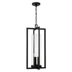 Capital Lighting 948232BK Black 12''w X 27.25''h 3-light Outdoor Hanging Lantern In Black With Clear Glass Cylinder Image 1