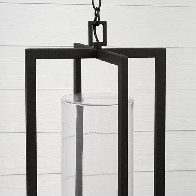 Capital Lighting Kent 12''w X 27.25''h 3-light Outdoor Hanging Lantern In Black With Clear Glass Cylinder
