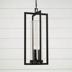 Capital Lighting 948232BK Black 12''w X 27.25''h 3-light Outdoor Hanging Lantern In Black With Clear Glass Cylinder Image 3