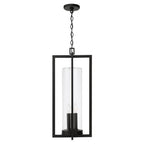 Capital Lighting 948232BK Black 12''w X 27.25''h 3-light Outdoor Hanging Lantern In Black With Clear Glass Cylinder Image 2