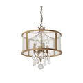 Capital Lighting Blakely 15'' W X 16.5'' H 4-light Pendant In Antique Gold With Water Glass Shade And K9 Crystal Adornments