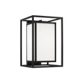 Capital Lighting 953112BK Black 11''w X 16.50''h 1-light Outdoor Modern Square Rectangle Wall Lantern In Black With Soft White Glass Image 1
