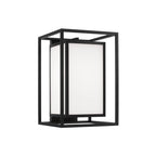 Capital Lighting 953112BK Black 11''w X 16.50''h 1-light Outdoor Modern Square Rectangle Wall Lantern In Black With Soft White Glass Image 1