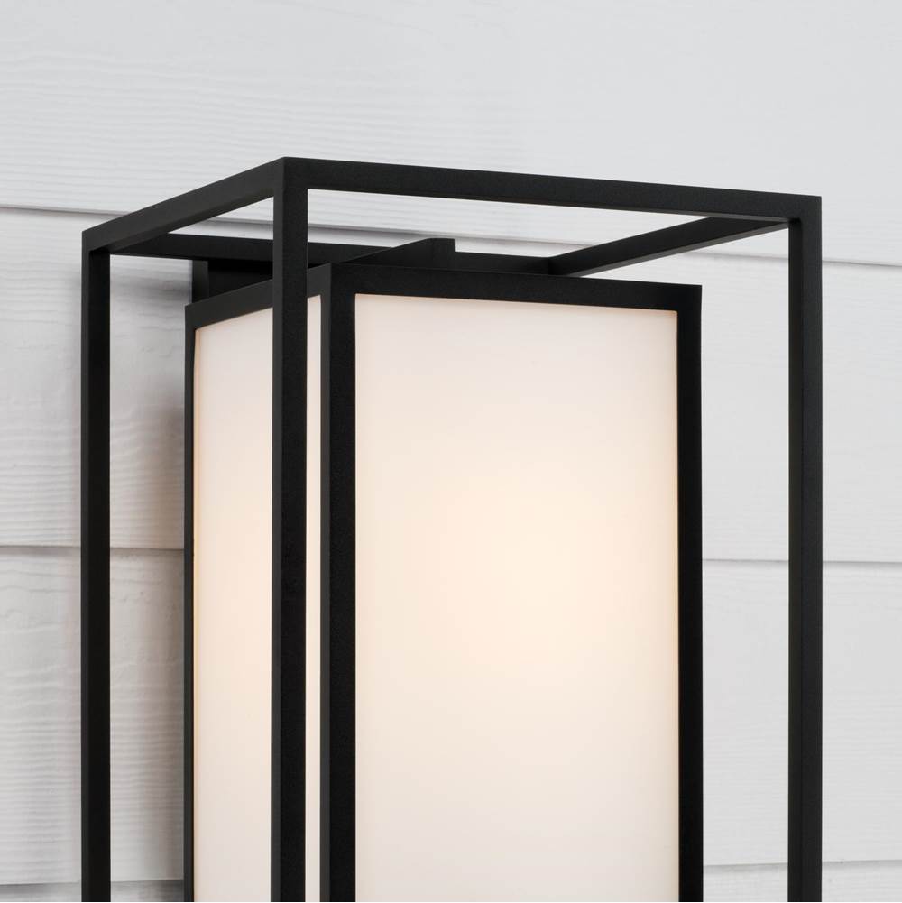 Capital Lighting 953112BK Black 11''w X 16.50''h 1-light Outdoor Modern Square Rectangle Wall Lantern In Black With Soft White Glass Image 4