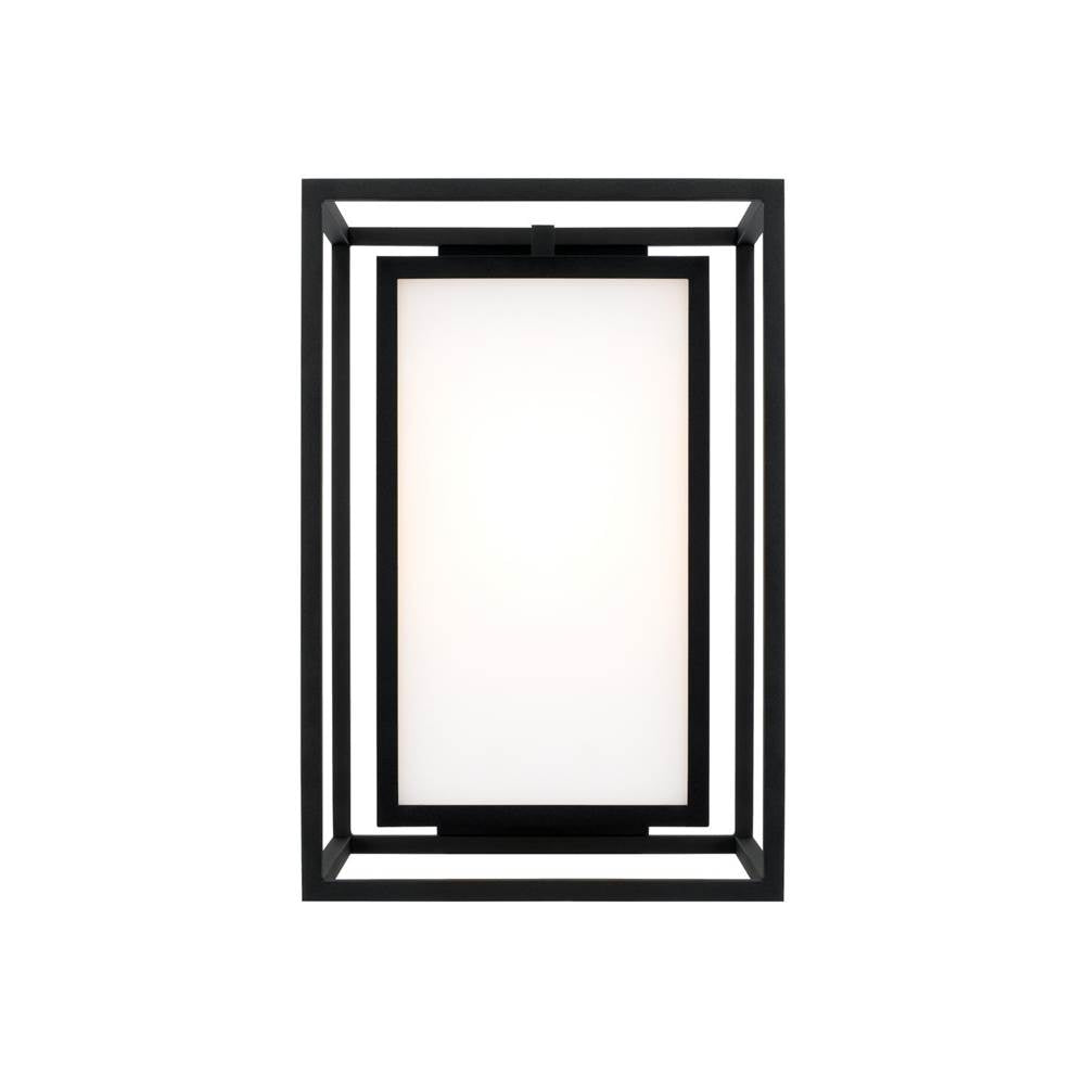 Capital Lighting 953112BK Black 11''w X 16.50''h 1-light Outdoor Modern Square Rectangle Wall Lantern In Black With Soft White Glass Image 3