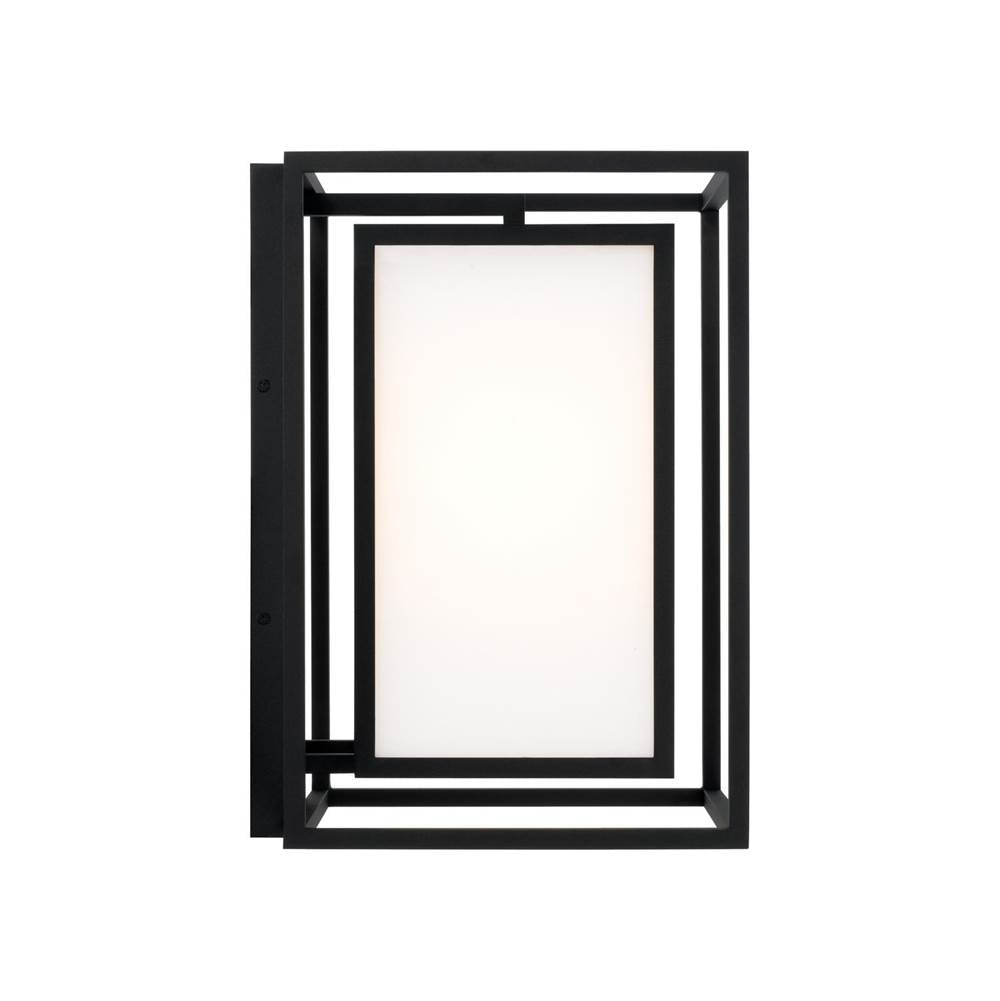 Capital Lighting 953112BK Black 11''w X 16.50''h 1-light Outdoor Modern Square Rectangle Wall Lantern In Black With Soft White Glass Image 2