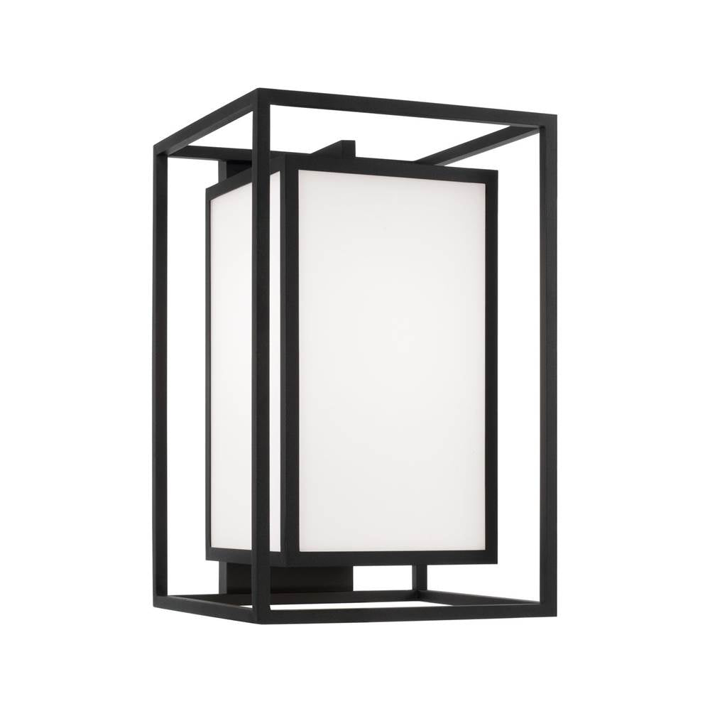 Capital Lighting 953113BK Black 12.50''w X 19.50''h 1-light Outdoor Modern Square Rectangle Wall Lantern In Black With Soft White Glass Image 1