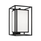 Capital Lighting 953113BK Black 12.50''w X 19.50''h 1-light Outdoor Modern Square Rectangle Wall Lantern In Black With Soft White Glass Image 1