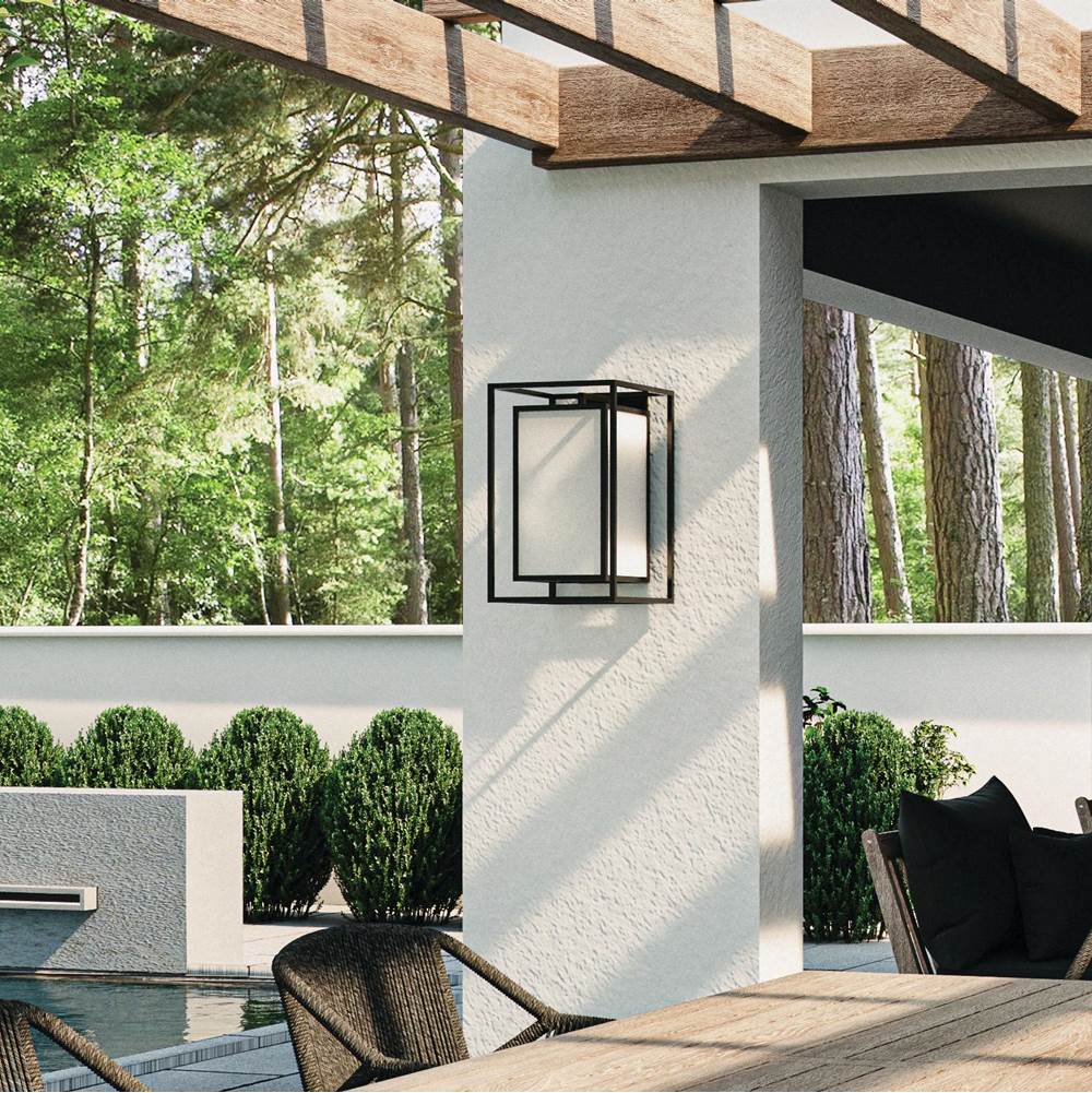 Capital Lighting Aiden 12.50''w X 19.50''h 1-light Outdoor Modern Square Rectangle Wall Lantern In Black With Soft White Glass