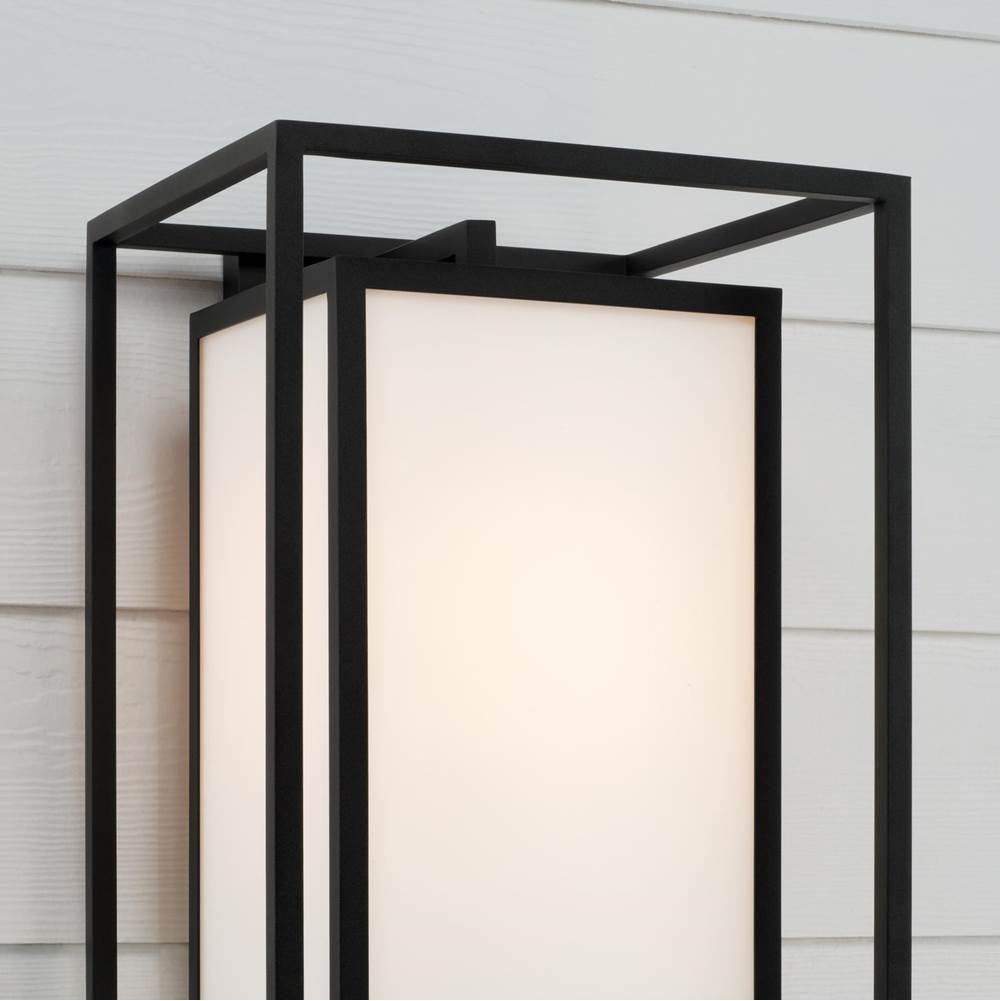 Capital Lighting 953113BK Black 12.50''w X 19.50''h 1-light Outdoor Modern Square Rectangle Wall Lantern In Black With Soft White Glass Image 5
