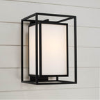 Capital Lighting 953113BK Black 12.50''w X 19.50''h 1-light Outdoor Modern Square Rectangle Wall Lantern In Black With Soft White Glass Image 6