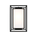 Capital Lighting 953113BK Black 12.50''w X 19.50''h 1-light Outdoor Modern Square Rectangle Wall Lantern In Black With Soft White Glass Image 4