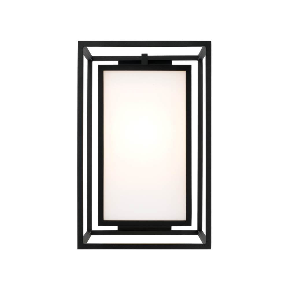 Capital Lighting 953113BK Black 12.50''w X 19.50''h 1-light Outdoor Modern Square Rectangle Wall Lantern In Black With Soft White Glass Image 4