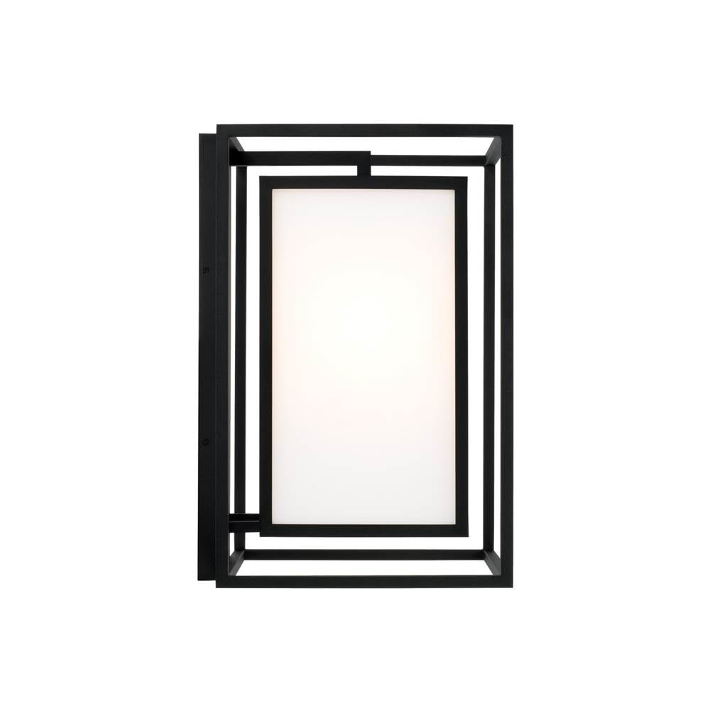 Capital Lighting 953113BK Black 12.50''w X 19.50''h 1-light Outdoor Modern Square Rectangle Wall Lantern In Black With Soft White Glass Image 3