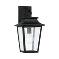 Capital Lighting 953311BK Black 8''w X 16''h 1-light Outdoor Tapered Wall Lantern In Black With Ripple Glass Image 1