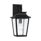 Capital Lighting 953311BK Black 8''w X 16''h 1-light Outdoor Tapered Wall Lantern In Black With Ripple Glass Image 1