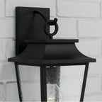 Capital Lighting 953311BK Black 8''w X 16''h 1-light Outdoor Tapered Wall Lantern In Black With Ripple Glass Image 4