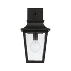 Capital Lighting 953311BK Black 8''w X 16''h 1-light Outdoor Tapered Wall Lantern In Black With Ripple Glass Image 3