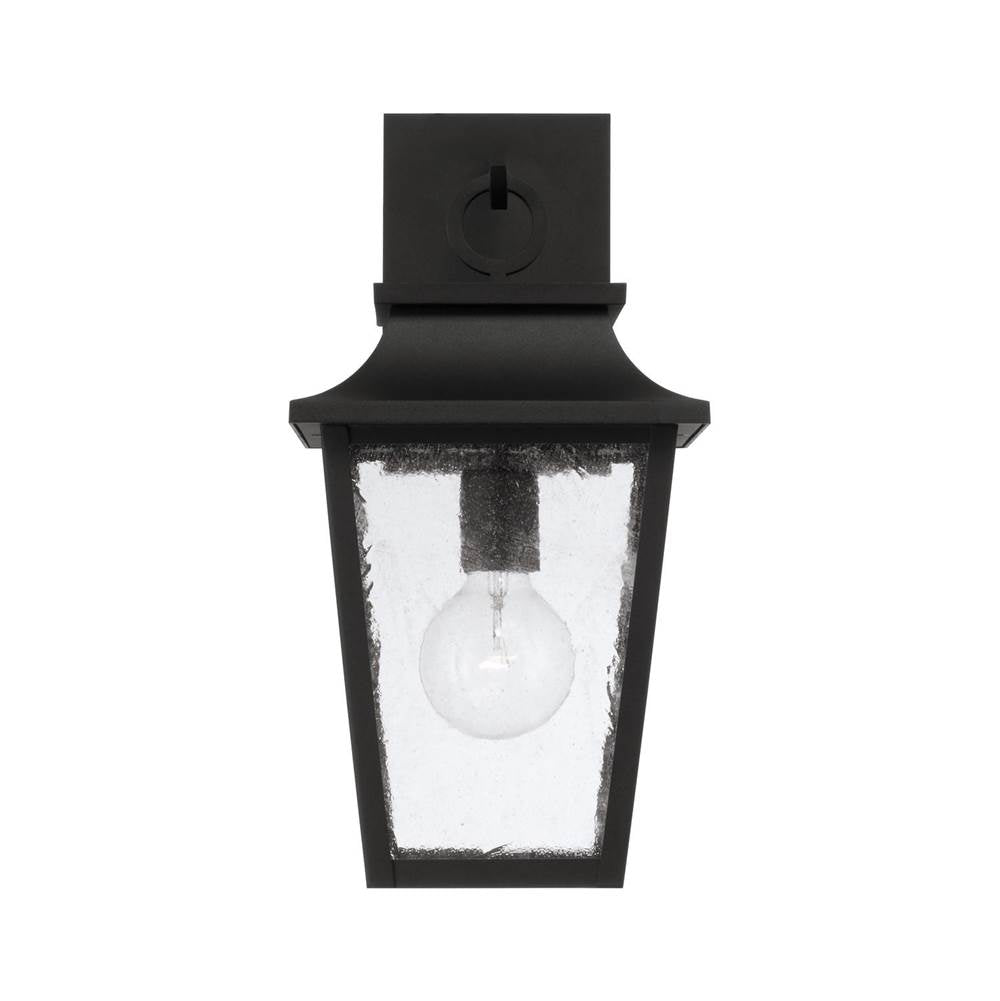 Capital Lighting 953311BK Black 8''w X 16''h 1-light Outdoor Tapered Wall Lantern In Black With Ripple Glass Image 3