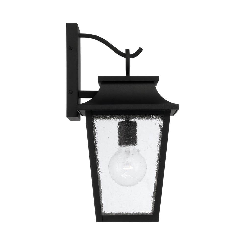 Capital Lighting 953311BK Black 8''w X 16''h 1-light Outdoor Tapered Wall Lantern In Black With Ripple Glass Image 2