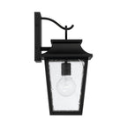 Capital Lighting 953311BK Black 8''w X 16''h 1-light Outdoor Tapered Wall Lantern In Black With Ripple Glass Image 2
