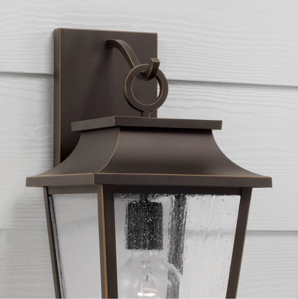 Capital Lighting 953311OZ Oiled Bronze 8''w X 16''h  1-light Outdoor Tapered Wall Lantern In Oiled Bronze With Ripple Glass Image 4