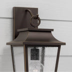 Capital Lighting 953311OZ Oiled Bronze 8''w X 16''h  1-light Outdoor Tapered Wall Lantern In Oiled Bronze With Ripple Glass Image 4
