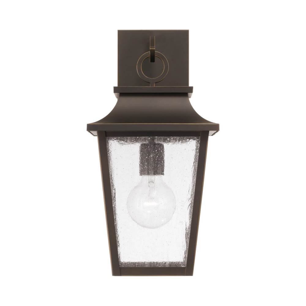 Capital Lighting 953311OZ Oiled Bronze 8''w X 16''h  1-light Outdoor Tapered Wall Lantern In Oiled Bronze With Ripple Glass Image 3