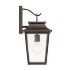 Capital Lighting 953311OZ Oiled Bronze 8''w X 16''h  1-light Outdoor Tapered Wall Lantern In Oiled Bronze With Ripple Glass Image 2