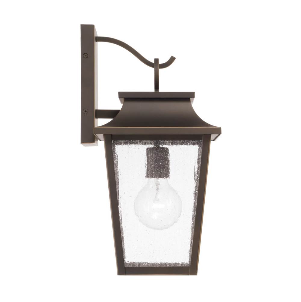 Capital Lighting 953311OZ Oiled Bronze 8''w X 16''h  1-light Outdoor Tapered Wall Lantern In Oiled Bronze With Ripple Glass Image 2